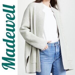 MADEWELL Hester Merino Wool Open Cardigan‎ Sweater Coat Light Gray, Size Small